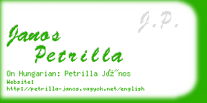 janos petrilla business card